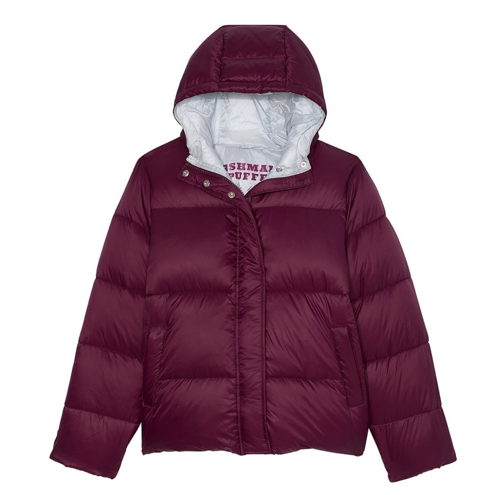 Victoria's Secret Pink Marshmallow Puffer Coat Hoodie Color Maroon/Wild Rose NWT